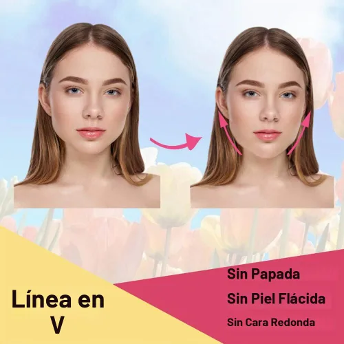 Vista 4 de Correa reutilizable para adelgazar la barbilla, cinta de elevación de la cara, máscara facial de elevación de línea V, reductor de doble barbilla