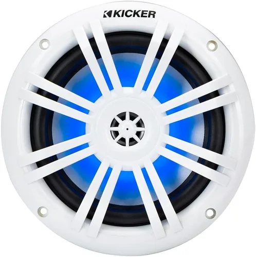 Vista 2 de KICKER 49KM604WL KM 6.5" 4Ω Altavoces Coaxiales Marinos LED Azul - Par