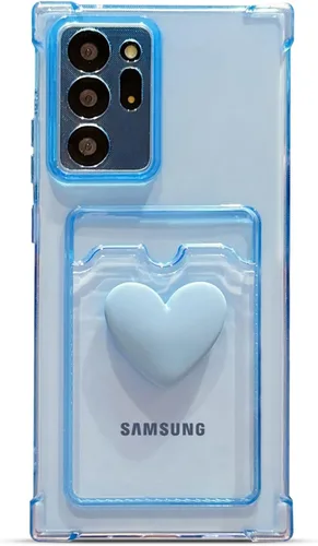 Vista 15 de Tuokiou Funda compatible con Samsung Galaxy Note 20, bonito diseño de corazón 3D, protección suave a prueba de golpes con tarjetero para Samsung