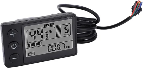 Vista 2 de Pantalla LCD para bicicletas eléctricas, S866 Medidor de pantalla LCD de bicicletas eléctricas, 24 V, 36 V, 48 V, panel de control con reemplazo