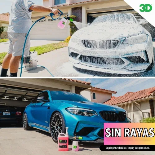 Vista 5 de 3D Jabón rosa para lavado de autos - pH equilibrado, fácil de enjuagar, jabón de coche sin arañazos, 16 onzas.