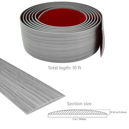 Vista 2 de Tira de suelo laminado de vinilo autoadhesiva, divisor plano de 10 x 2 pulgadas para unir huecos del piso, alfombras, cubiertas de umbral