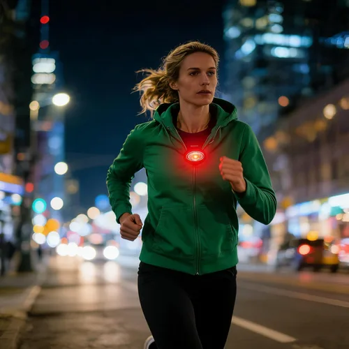 Vista 3 de Paquete de 4 luces traseras para correr y bicicleta, luces LED de seguridad recargables por USB, IP44, impermeable, 3 modos, 6500 K, luz trasera