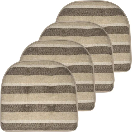 Vista 94 de Sweet Home Collection - Cojín de asiento de espuma viscoelástica y respaldo de caucho antideslizante con capitoné para silla, cojín en U, 17x16 Gris