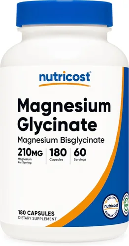 Vista 9 de Nutricost Cápsulas de glicinato de magnesio (90 cápsulas, 210 mg por porción) - Suplemento de glicinato de magnesio para una absorción suave
