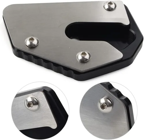 Vista 5 de 1 unids negro motocicleta Kickstand pie pie pie extensión pad placa de soporte para Suzuki V-STROM VSTROM DL650 650XT
