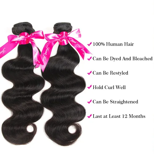 Vista 3 de Wingirl 3 paquetes de cabello humano ondulado doble trama 10A, paquetes de cabello brasileño de 12, 14, 16 pulgadas Negro