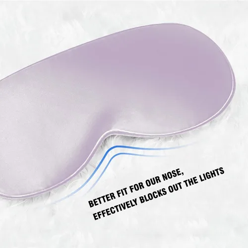 Vista 7 de Máscara de ojos de seda para dormir, lavanda, máscara para dormir para hombres y mujeres, ojos suaves para yoga, meditación, diseño de bloqueo