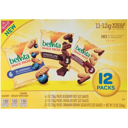 Vista 15 de belVita Paquete variado de bocadillos de galletas de desayuno, 3 sabores, 12 paquetes