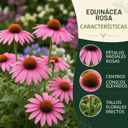 Vista 3 de 100 semillas de Echinacea rosa – Semillas tradicionales sin OMG de equinácea para jardines perennes amigables con los polinizadores