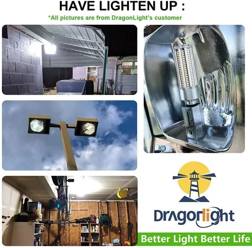 Vista 8 de DragonLight Bombilla LED de maíz de 50 W (equivalente a 350 vatios) E26/E39 Lámpara LED con base de Mogul grande 6000K Luz diurna 6,000 LM