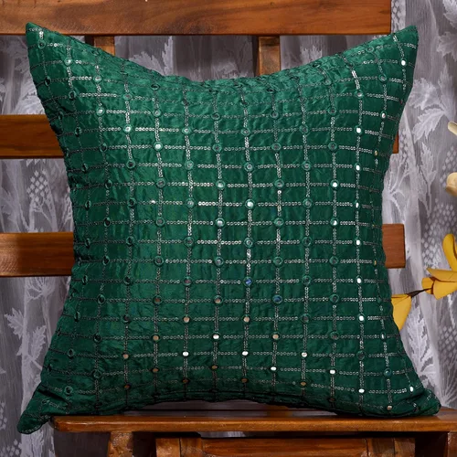 Vista 24 de Juego de 2 almohadas decorativas negras de 12 x 12 pulgadas, fundas de almohada pequeñas de seda para sofá, funda de cojín bordada con lentejuelas