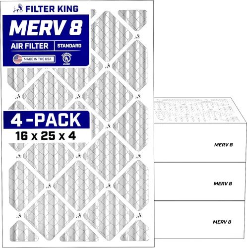 Vista 151 de Filter King Filtro de aire 6x6x1 Paquete de 4 Filtros plisados MERV 8 HVAC para horno A/C Fabricado en Estados Unidos Tamaño real: 5.5 x 5.5