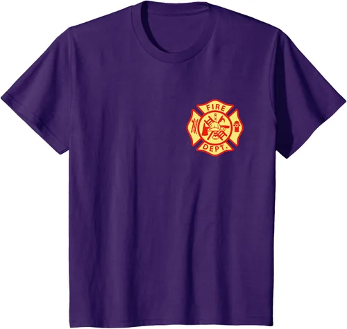Vista 64 de Camiseta con logotipo de bomberos con símbolo de bombero, Negro