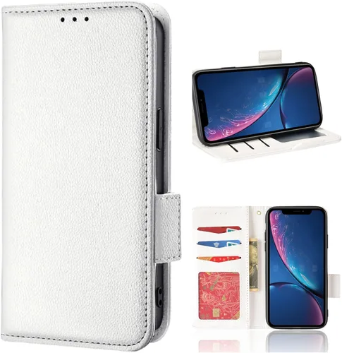 Vista 8 de Funda compatible con Blu View 1, piel sintética con soporte para tarjetas, compatible con Blu View1 B100DL con cierre magnético, protección