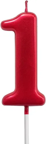 Vista 10 de NEWCANDLE - Velas de cumpleaños con purpurina roja
