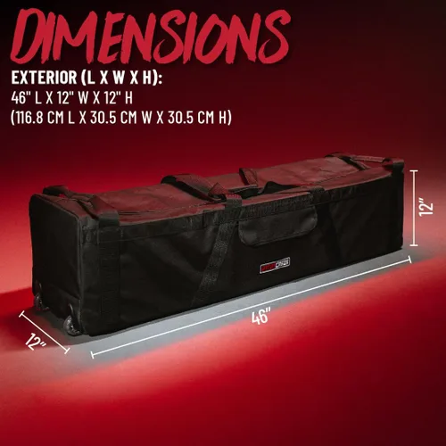 Vista 6 de Bolsa con ruedas Gator Cases MiZone para equipo de batería, 46" x 12" x 12" (GP-HDWE-1246W)