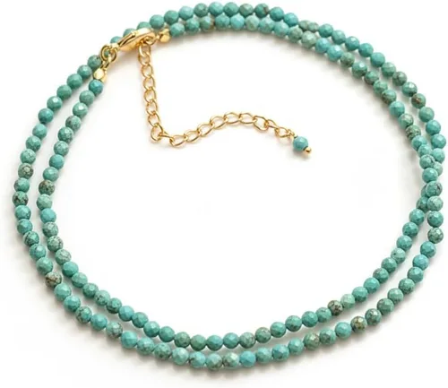 Vista 45 de Gempires - Collar de cuentas de piedras naturales hechas a mano, joyería de cristal hipoalergénica de 20 pulgadas, chapado en oro, joyería de moda