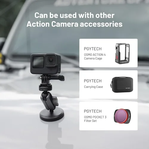 Vista 6 de PGYTECH CapLock - Soporte magnético para cámara compatible con DJI OSMO Action4/3/2, Gopro 10/9/8, OSMO Pocket 2, Insta360, mecanismo de doble