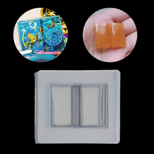 Vista 2 de Molde para tartas, libros abiertos mágicos de fundición de resina de silicona moldes de bricolaje llavero aretes, herramientas de joyería