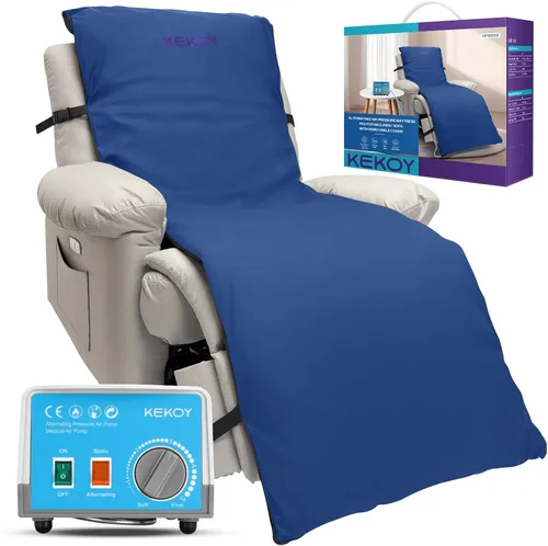 Vista 8 de Kekoy Colchón de Presión Alterna de Aire para Silla Reclinable, Diseño Antideslizante Mejorado, Cojín de Alivio de Presión y Prevención de Escaras