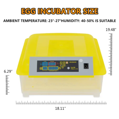 Vista 6 de CROSSDESIGN Incubadora digital automática de huevos con 48 huevos, criador de aves de corral, con control de temperatura y giro automático