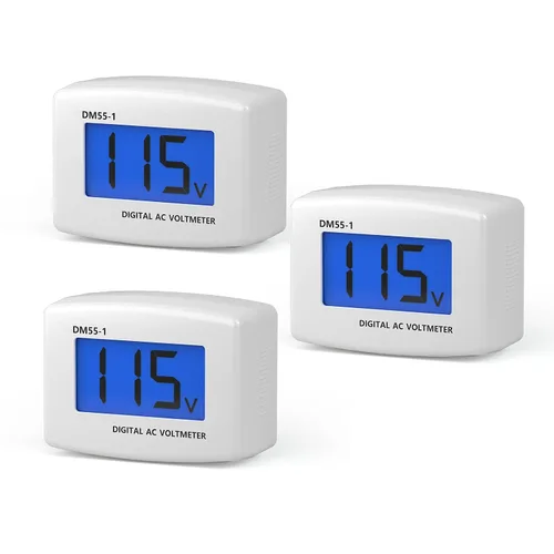 Vista 8 de DROK Probador de voltaje eléctrico AC 80-300V, pantalla LCD de enchufe plano, voltímetro de salida eléctrica, medidor de voltaje digital