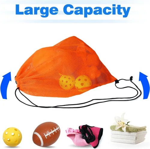Vista 57 de GSE Games & Sports Expert Bolsa de malla con cordón para béisbol, pelotas de pickleball, pelotas de golf, gimnasio, equipo de natación, lavandería