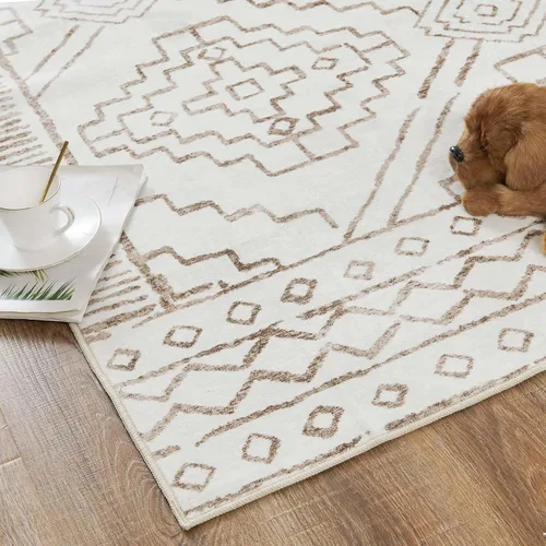 Vista 254 de jinchan Alfombra marroquí de pasillo 2x6 - Alfombra de pasillo lavable a máquina para cocina, alfombra moderna geométrica suave de pelo bajo
