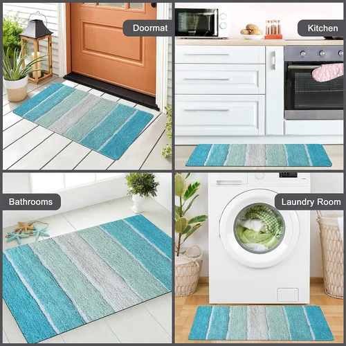 Vista 7 de Alfombra de baño Chardin Home, 100 % algodón, 2 piezas (21 x 34 pulgadas y 17 x 24 pulgada)