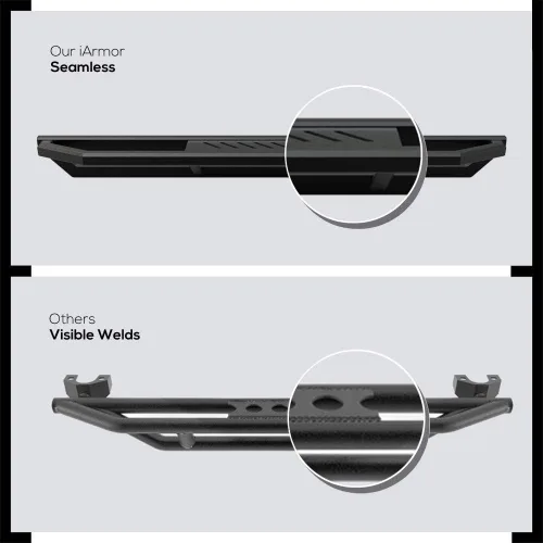 Vista 5 de APS Estribos de acero inoxidable con armadura lateral de 6.5 pulgadas compatibles con Ford F150 2015-2026 Regular Cab y F-250 F-350 Super Duty
