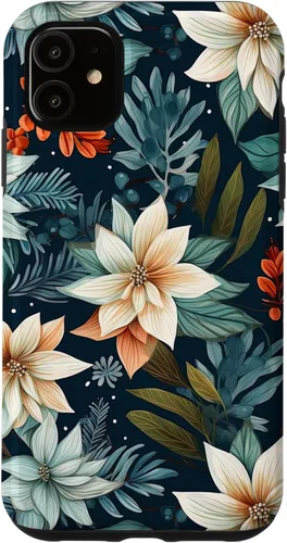 Vista 8 de iPhone 16 Aesthetic Christmas Floral Pattern Winter Flower Girl Women Case