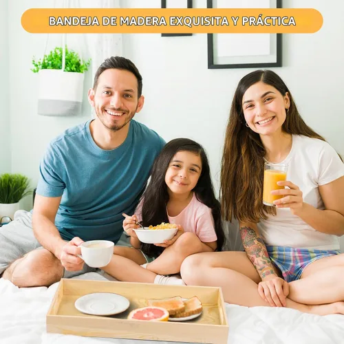 Vista 6 de Aodaer 7 bandejas de madera, bandejas de madera anidadas para servir