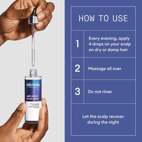 Vista 5 de Nioxin Night Density Rescue Serum Suero para engrosar el cabello durante la noche Protege contra la rotura del cabello Tratamiento intensivo