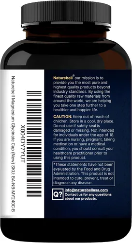 Vista 7 de Cápsulas de glicinato de magnesio de 500 mg, 240 unidades, 100 % quelado y purificado, probado por terceros, sin OGM y sin gluten