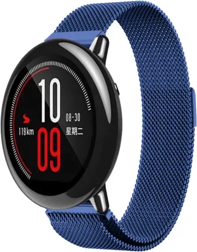 Vista 2 de Correa de reloj de liberación rápida compatible con Fossil Gen 5E Smartwatch Correa de repuesto de malla metálica de acero Azul