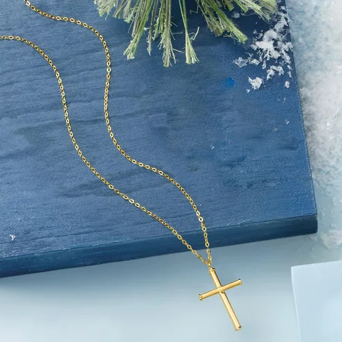 Vista 3 de Ross-Simons Italian 14kt Yellow Gold Cross Necklace