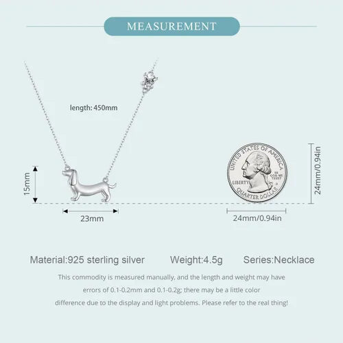 Vista 7 de MUNDELL 925 Sterling Silver Cute Dachshund Pendant Necklaces Cat Animal Necklaces for Women Fine Jewelry