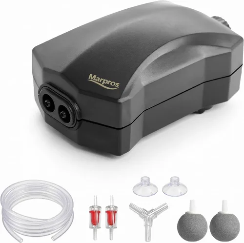 Vista 9 de Aquarium Air Pump Single Outlet/Dual Outlet Adjustable Aerator with Accessories for 10-100 Gallon Fish Tank