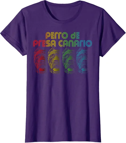 Vista 10 de Cool Retro Groovy Perro De Presa Canario Dog Camiseta para Hombre Mujer Negro