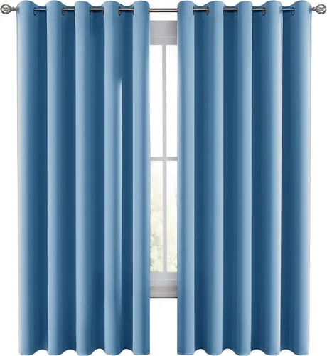 Vista 12 de LUX Décor - Juego de 2 paneles de cortinas opacas de alta calidad de 63 pulgadas de largo, cortinas de oscurecimiento de habitación con aislamiento
