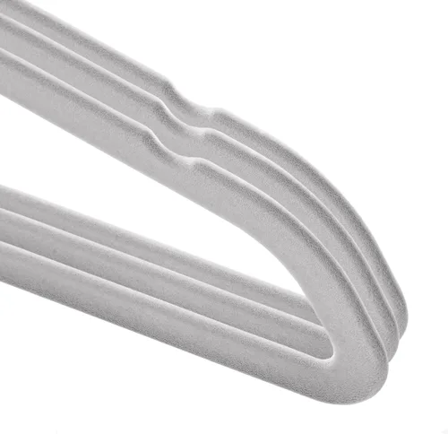 Vista 3 de Casafield 100 perchas de terciopelo para bebé, tamaño de 11 pulgadas para ropa de bebés y niños pequeños, color gris