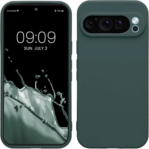 Vista 113 de kwmobile Funda compatible con Google Pixel 9 - Funda protectora delgada de TPU para teléfono - Acabado mate suave - Piedra antigua