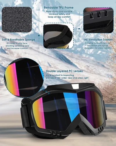 Vista 6 de OXG - Gafas de motocicleta - Gafas ATV y de moto de cross con lente UV400 a prueba de polvo para adultos y jóvenes