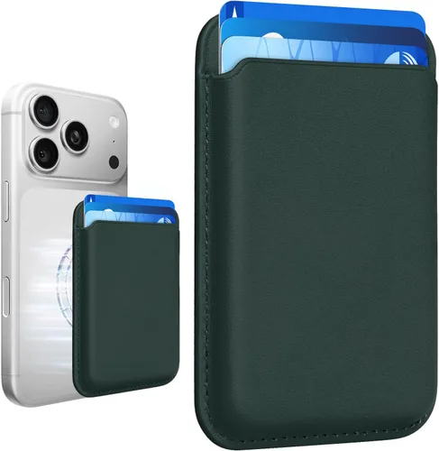 Vista 39 de Tarjetero magnético más fuerte de piel RFID para iPhone 16 Series, accesorios Mag-Safe para iPhone 17/16/15/14/13/12 y Pro/Promax, negro