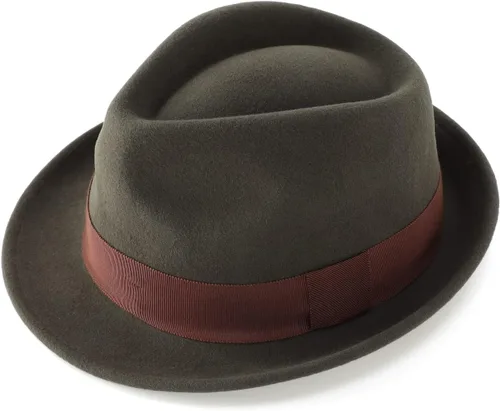 Vista 10 de Home Prefer Sombrero de invierno de fieltro de lana para hombre Sombrero de ala corta Fedora