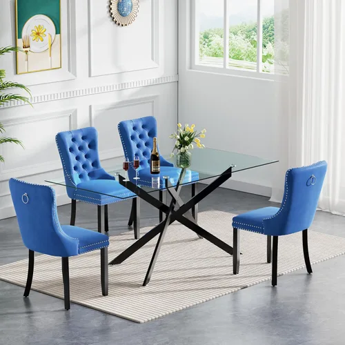 Vista 121 de Juego de mesa de comedor de cristal plateado moderno de 47 pulgadas para 2, juego de mesa de comedor de cocina redonda de 3 piezas con patas