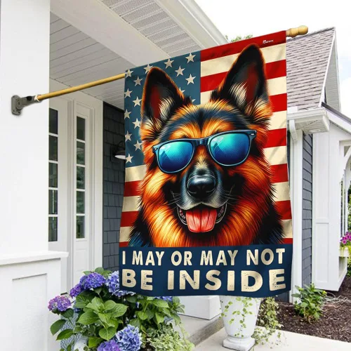 Vista 48 de Bandera Americana - Divertido Perro Pastor Alemán Bandera Americana TQN2748F, 3x5 pies. Bandera - Banderas de EE. UU. Poliéster Premium - Bandera