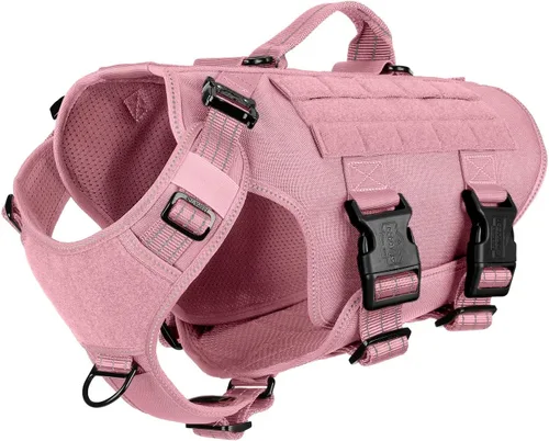 Vista 17 de ICEFANG GN3 Arnés táctico para perro con hebilla 6X, chaleco Molle para perro con asa, cobertura corporal 3/4, panel de gancho y bucle para parche