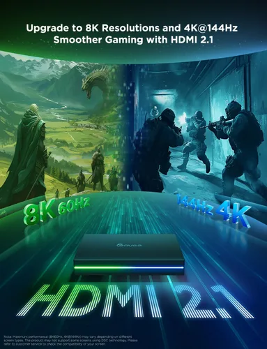 Vista 2 de Govee Caja de sincronización HDMI 2.1 2, Caja de sincronización AI con retroiluminación para TV, compatible con 8K@60Hz, 4K@144Hz, VRR y ALLM